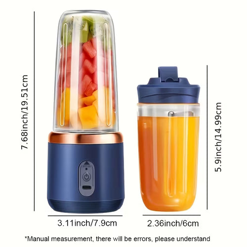 Mini Portable Juicer Blender 400ML – USB Rechargeable Smoothie Maker 🍹